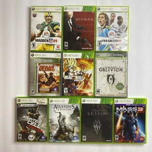 10 Stück Xbox 360 Bundle CIB Splinter Cell Skyrim Madden FIFA Assassins Creed + - Bild 1 von 10