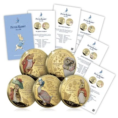 Colección Whiskers and Tales Beatrix Potter Peter Rabbit 2025 - 5 monedas de oro Foto 1 de 4