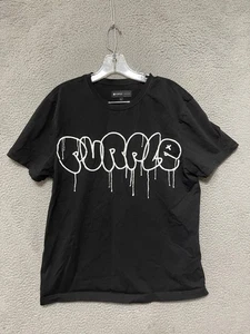 PURPLES - Brand Mens Tee Shirt Size Large Black Short Sleeve Adult cotton - Picture 1 of 5