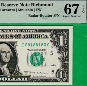 $1 Federal Reserve note ** 08188180 ** RADAR Serial Numbers - Picture 1 of 3