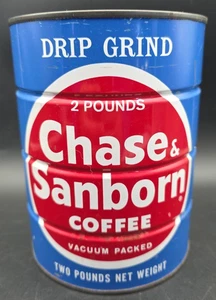 Vintage Chase & Sanborn Kaffeedose - 12 Pfund - Drip Grind - kräftige Farben - RAR! - Bild 1 von 6
