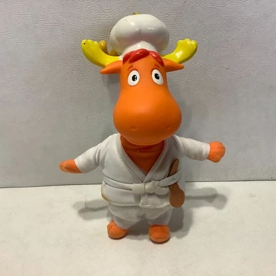 2006 Fisher Price Backyardigans Tyrone Moose Chef clipe de pelúcia 7,5" de altura LEIA - Imagem 1 de 4