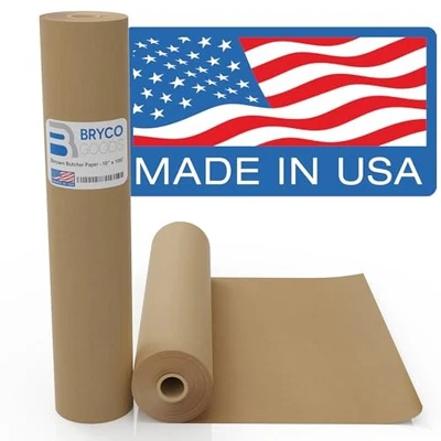 Kraft Butcher Paper Roll 18" 100 ft Unwaxed Food Grade Paper | Smoking Meat BBQ - Image 1 of 4