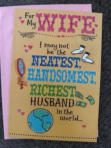 My Wife Happy Anniversary Funny Hallmark Greeting Card TXA93 - Picture 1 of 3