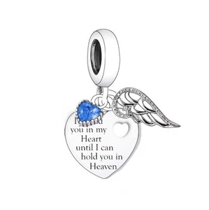 S925 Silver Memorial I'll Hold You in my Heart Loss Heart Charm YOUnique Designs - Bild 1 von 2