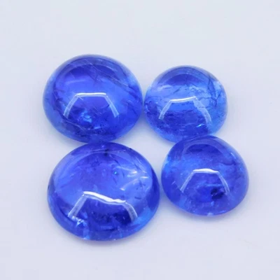 Piedra preciosa suelta natural de tanzanita de 19,05 quilates con certificación de cabujón azul Foto 1 de 4