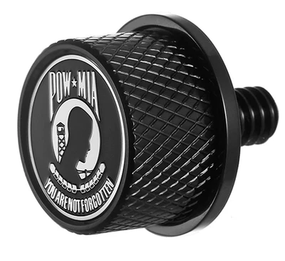 Figurati B&W POW-MIA negro 1/4"-20 perilla de perno de asiento para Harley Davidson 1965-2022 Foto 1 de 3
