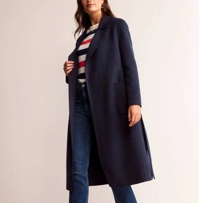 Abrigo Boden Bristol Azul Marino Mezcla de Lana Cinturón Talla UK 18R US 14R Foto 1 de 4