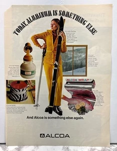 Alcoa Aluminium Vintage Druckwerbung 70er Jahre Skifahrer Fisch Kochgeschirr - Bild 1 von 7