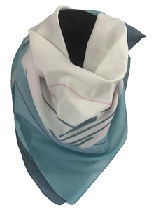 Feliciani Signed Luxurious Square Scarf Hair Neck 30" X 30" Minimalist Artistic - Picture 1 of 9