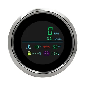 Misuratore LCD 85 mm tachimetro temperatura olio pressione carburante misuratore voltmetro - Foto 1 di 11