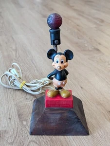 VINTAGE handgefertigte MICKEY MOUSE Leuchte mit rotem Licht Volkskunst Tischlampe 8,5" - Bild 1 von 11
