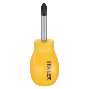 PH2 Short Phillips Screwdriver #2 Stubby Magnetic Screwdrivers CR-V, Yellow - Picture 1 of 7