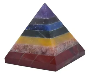 2" All 7 Chakras Bonded Pyramid Layered Natural Crystal Minerals Reiki Stone - Picture 1 of 8