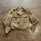 Veste uniforme vintage US Army Ike vert olive taille 38 S laine courte militaire A5