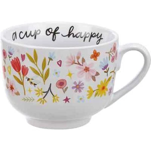 A Cup of Happy Mug Stoneware 20 Oz. Stoneware Mug Inspiration Collection - Picture 1 of 3