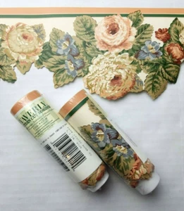 2 Waverly Cottage Rose Pattern Die Cut Wall Border Rolls Floral Garden Room 5" - Picture 1 of 9