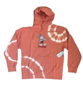 Disney Mickey Mouse Tie Dye Pull-Over Hoodie Orange White Adult Size large. - Picture 1 of 10
