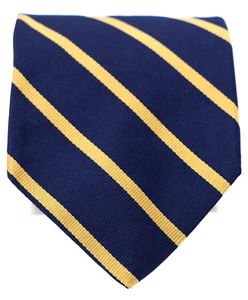 Cravatta uomo vintage Lands End 100% seta repp righe reggimentali Royal XL 63x3,5 - Foto 1 di 3