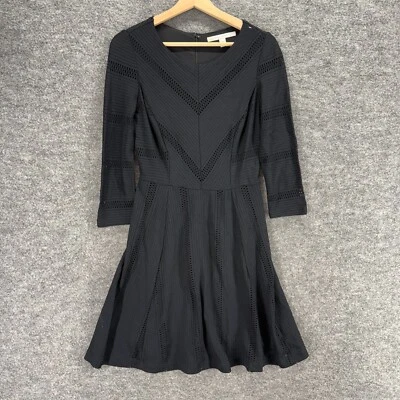 Vestido LC Lauren Conrad Mujer 4 Negro Funda Midi Cremallera Manga Larga Forrado Informal Foto 1 de 4