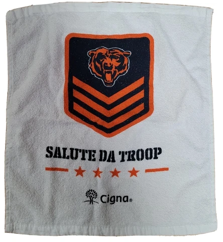 2022 Chicago Bears Soldier Field Rally Towel Salute Da Troop White & Orange Blue Cover
