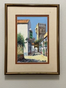 Pintura al óleo impresionista italiana de mediados del siglo XX. Firmado y enmarcado. - Imagen 1 de 11