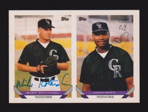 1993 TOPPS #621  Greg Boyd / Mike Kotarski  DUAL SIGNED AUTOGRAPH AUTO COA