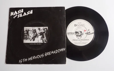 RARE 45 TOURS NASH THE SLASH  19 TH NERVOUS BREAKDOWN  DINDISC DIN 29 DE 1981 UK - Photo 1/2