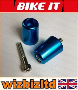 Kawasaki GPZ500 Ninja 500R 1994-2009 Pair of Blue Tapered Bar Ends BEWKZXBU - Imagen 1 de 12