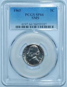 1965 PCGS SMS MS66 SP66 Jefferson Nickel - Picture 1 of 2