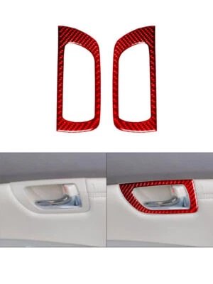 For LEXUS RX330 2004-06 RX350 2006-2009 Red Carbon Fiber Rear Door Handle Trim Foto 1 de 4