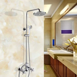 Chrom Badezimmer 8" Regendusche Set Wandmontage Duscharmatur mit Handbrause - Bild 1 von 8