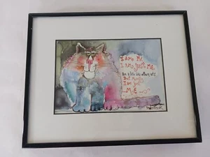 Impresión artística de Don Nedobeck Fat Cat enmarcada artista firmada en la parte posterior - I Am Me Just Me - Imagen 1 de 8