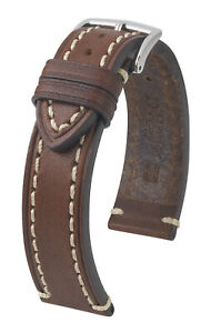 HIRSCH LIBERTY SADDLE LEATHER MENS WATCH STRAP BROWN BLACK 18, 20, 22, 24 MM US