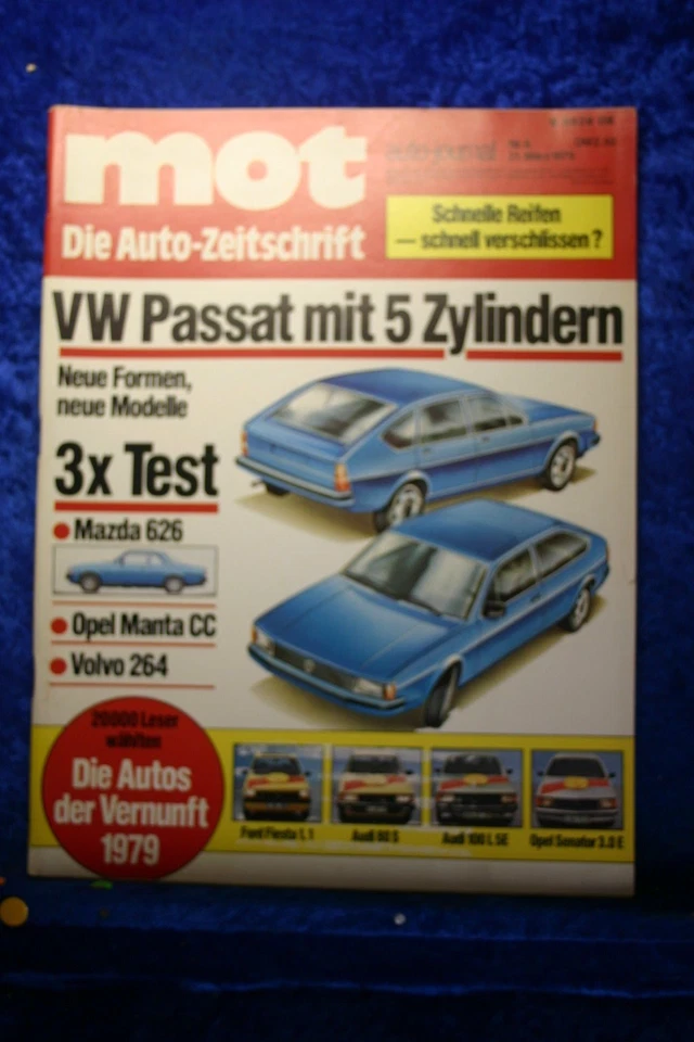 MOT 6/79 VW Passat 5 Cilindri Opel Manta CC Volvo 264 - Immagine 1 di 1