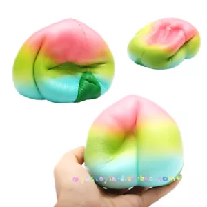 10CM Jumbo Squishys Rainbow Peach Galaxy Slow Rising Cream Scented Soft Toy - Picture 1 of 27