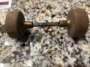 Antique Vintage Victorian Art Deco Wooden Door Knob w Spindle Salvage - Picture 1 of 8