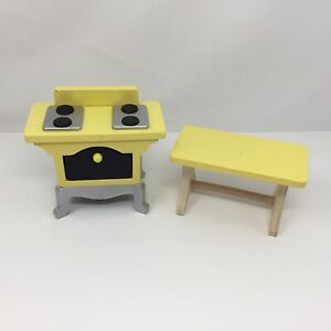 KidKraft Barbie Princess Far Far Away Dollhouse Furniture Stove & Yellow Table