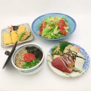 4 pcs Faux Food Sample Japanese Dish Washoku Soba Fake Display Prop Handmade - Picture 1 of 10