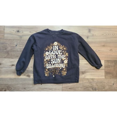 Sudadera con Hebilla Billabong Niñas M Haciendo Ondas Pullover Hippie Groovy Cuello Redondo Foto 1 de 4