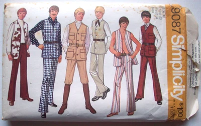 70's Mens Pants tunic vests  pattern 9087 size 40 - Image 1 of 2
