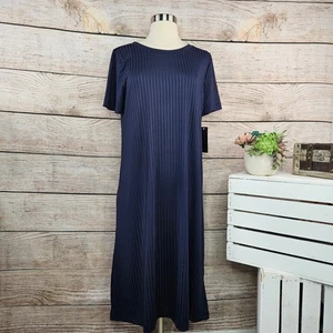 NWT Maudye Jayne Women's Ribbed Knit Midi Dress Short Sleeve Open Back - Size S - Picture 1 of 7