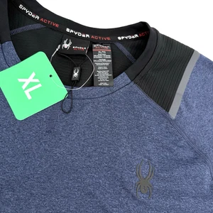 Camisa térmica Spyder Active XL manga larga para hombre azul negra clima frío nueva con etiquetas - Imagen 1 de 10