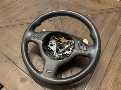 01-06 BMW E46 M3 SMG STEERING WHEEL OEM 18K MILES  - Image 1 of 4