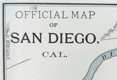 Mapa vintage 1901 SAN DIEGO CALIFORNIA 11"x14" antiguo original PEQUEÑA ITALIA Foto 1 de 4