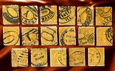 Estampillas antiguas de Estados Unidos de 1900, James Monroe, 10c, usadas, ¡cancelaciones elegantes! Foto 1 de 4