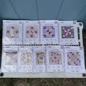 Lot of 9 Quilt Block of the Month Lavender Mist JoAnn Fabrics Precut Hard toFind - Picture 1 of 6