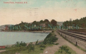 Peekskill NY - HUDSON RIVER RAILROAD AT TRAVIS POINT - Postcard - Picture 1 of 2