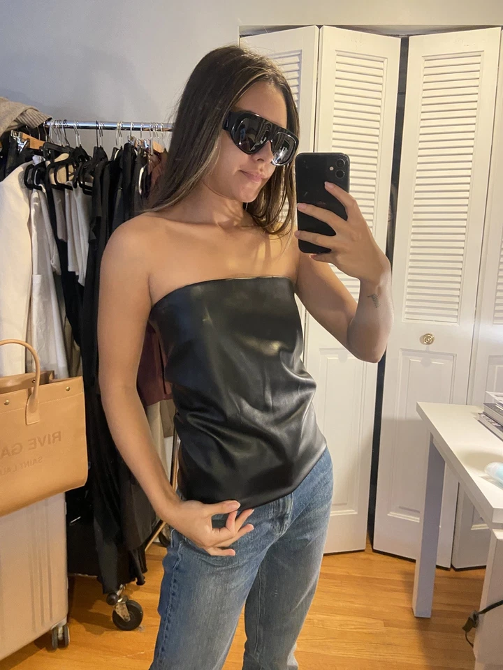 Top tubo de cuero Sportmax talla XS usado una vez otoño invierno Foto 1 de 4