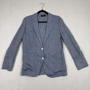 Theory Blazer Jacket Womens 2 Hemp Eco Crunch Lightweight Office Work Academia - Picture 1 of 8
